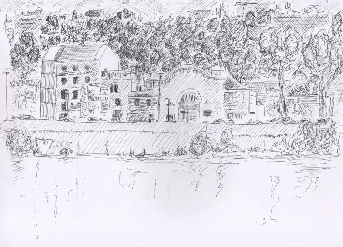 Vue sur Oullins, quai du Rhône