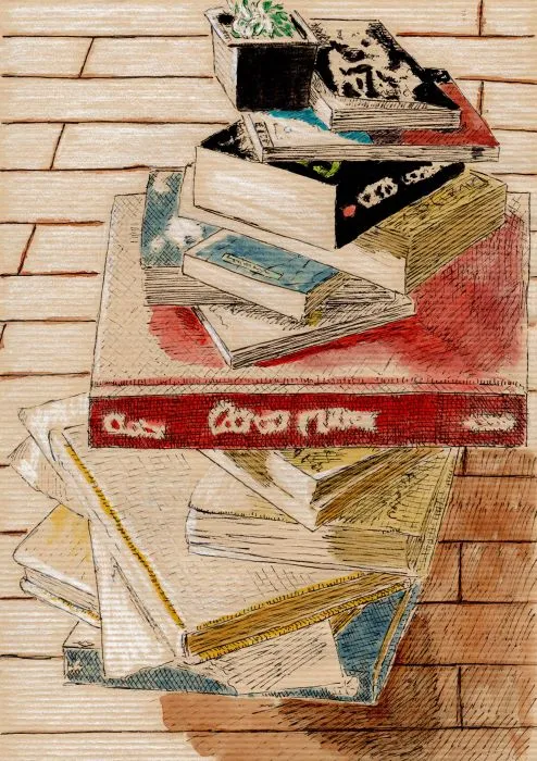 Pile de livres en équilibre